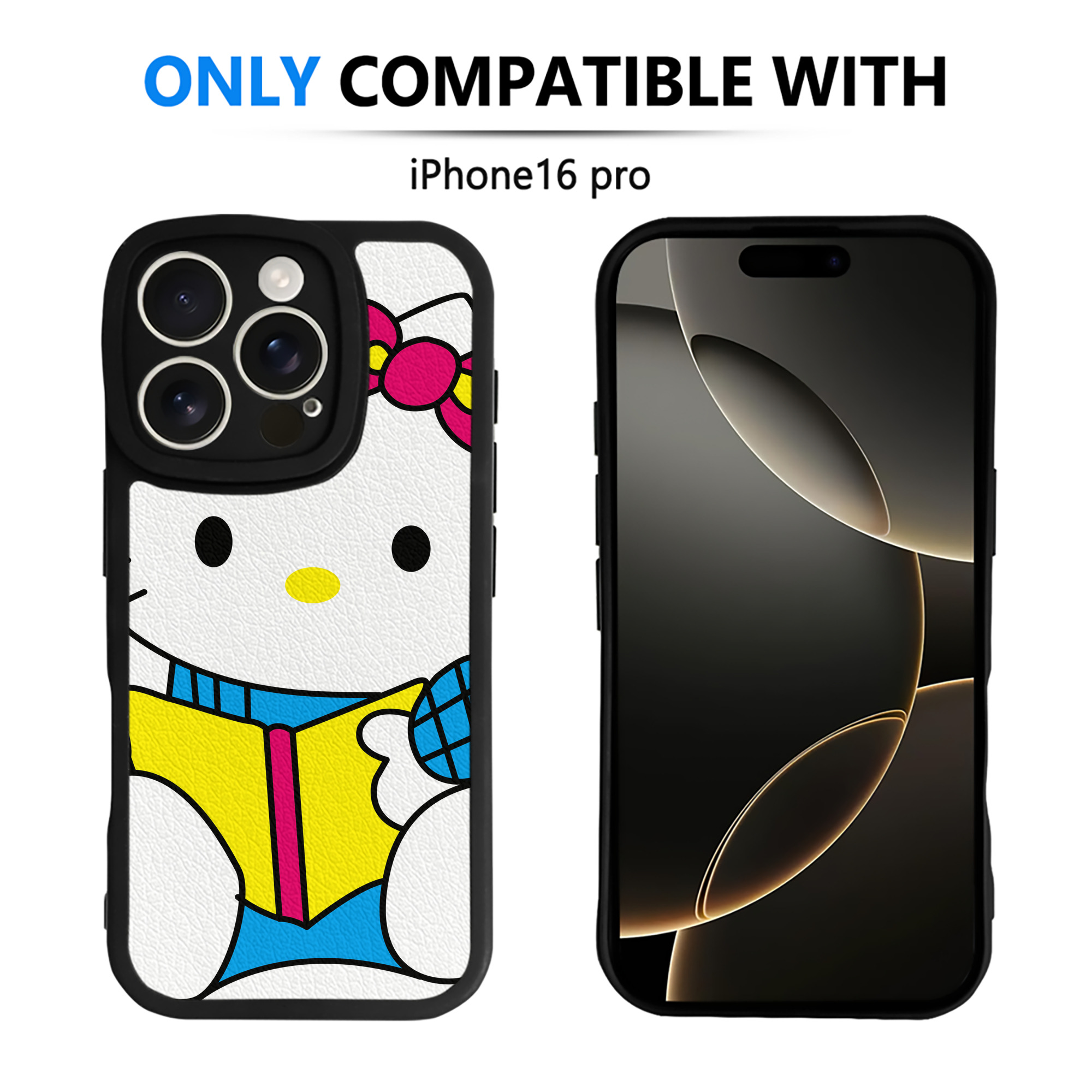 （画像用） Hello Kitty ハローキティ 【iPhone 16シリーズ対応】シリコンスマホケース（レザー調） 材質：シリコン